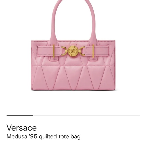 Versace Medusa Pink Quilted Tote - Picture 1 of 9